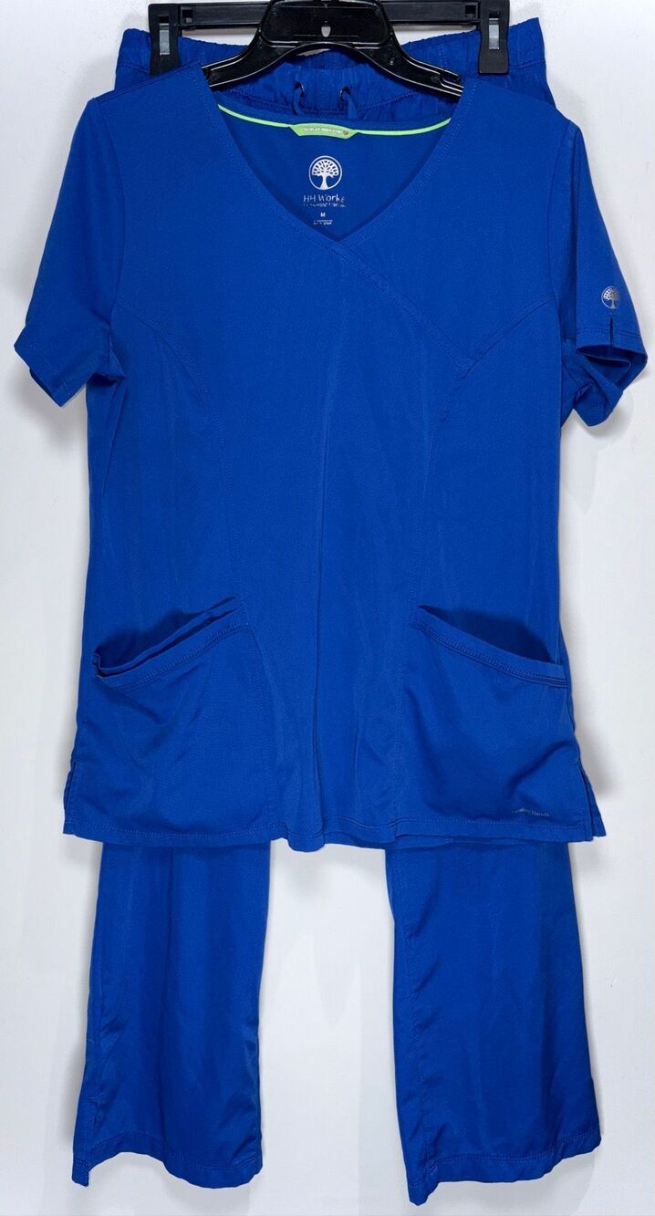 HH Works by healing hands blue scrub outfit size medium